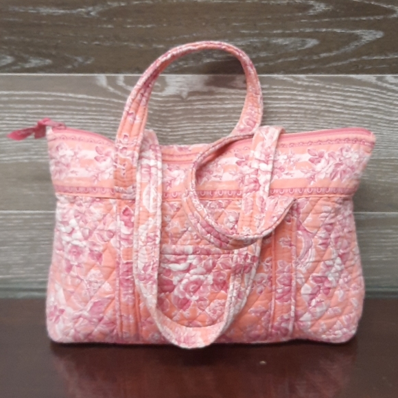 Vera Bradley Handbags - Vera bradley pink salmon floral handbag